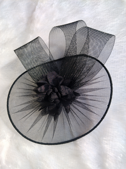 Midnight Elegance Black Fascinator