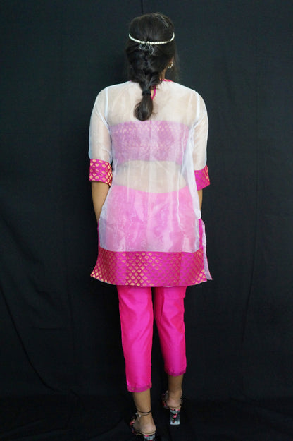 White organza kurta set