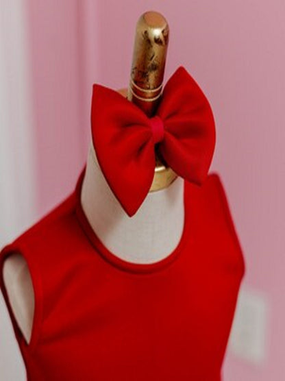 Girl's Formal Red & Pink Bow Dress