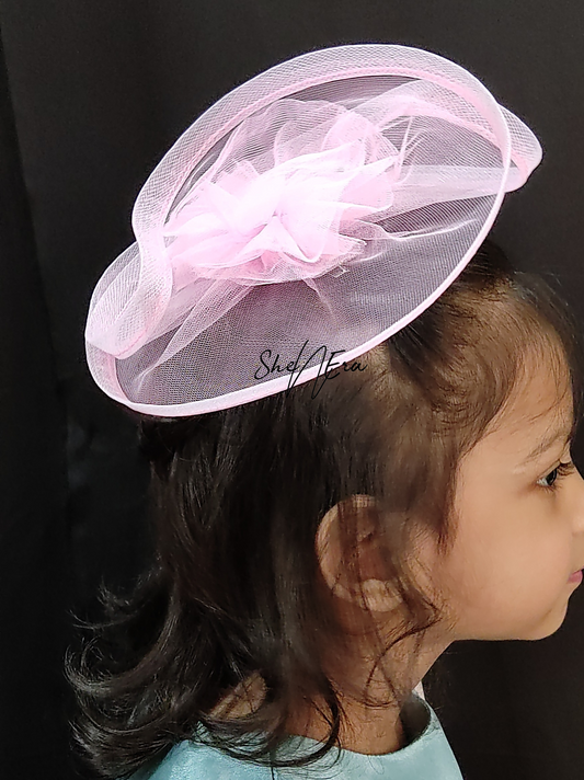 Rose pink fascinator