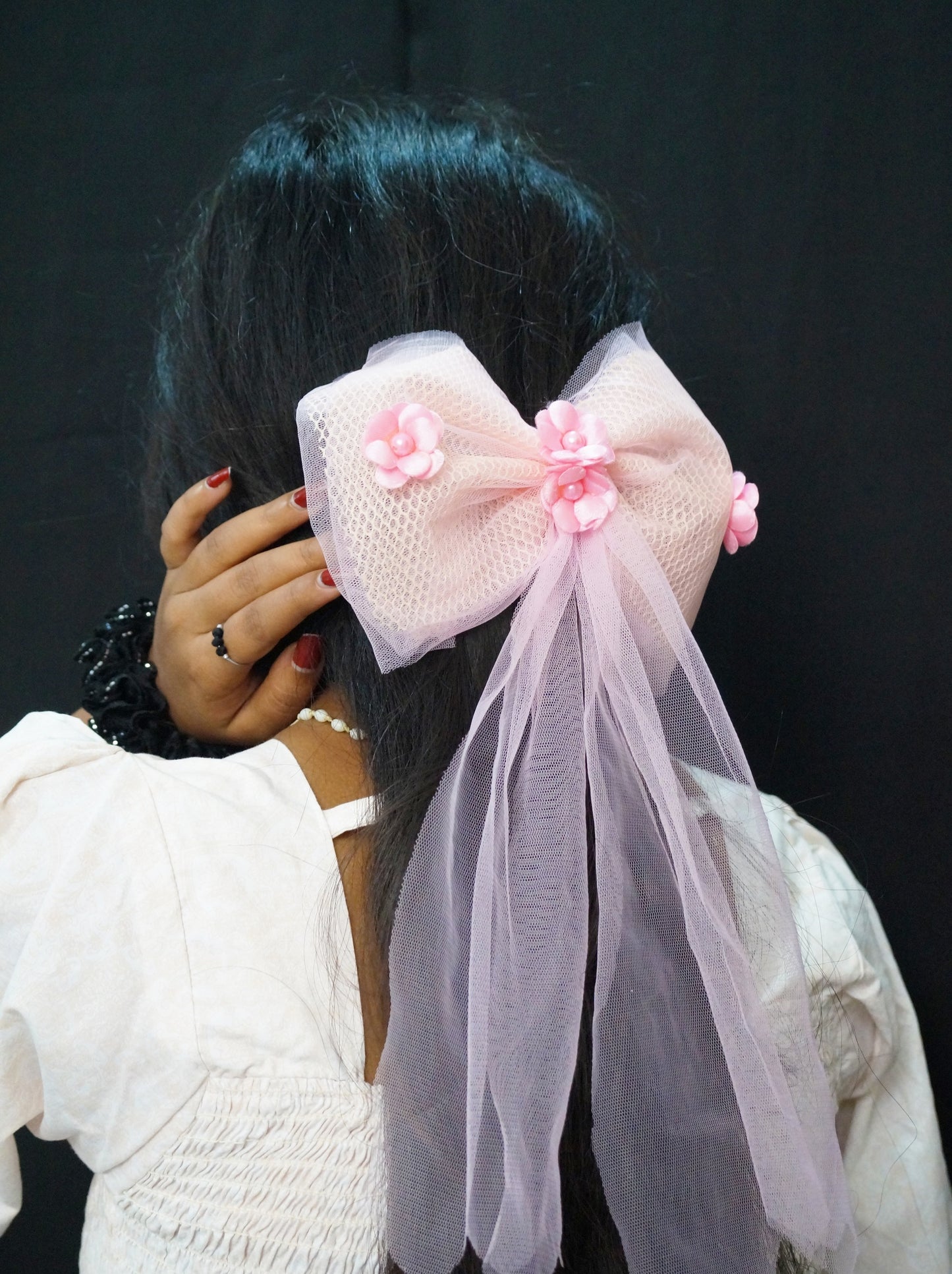 Pink big bow clip