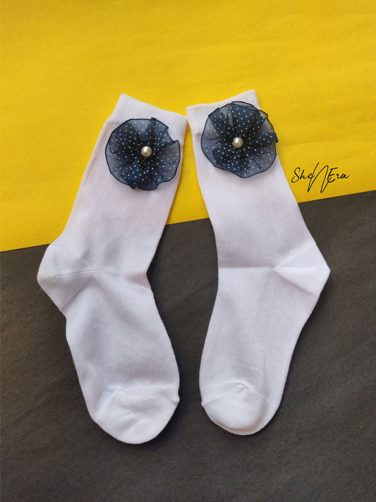 White Designer Socks