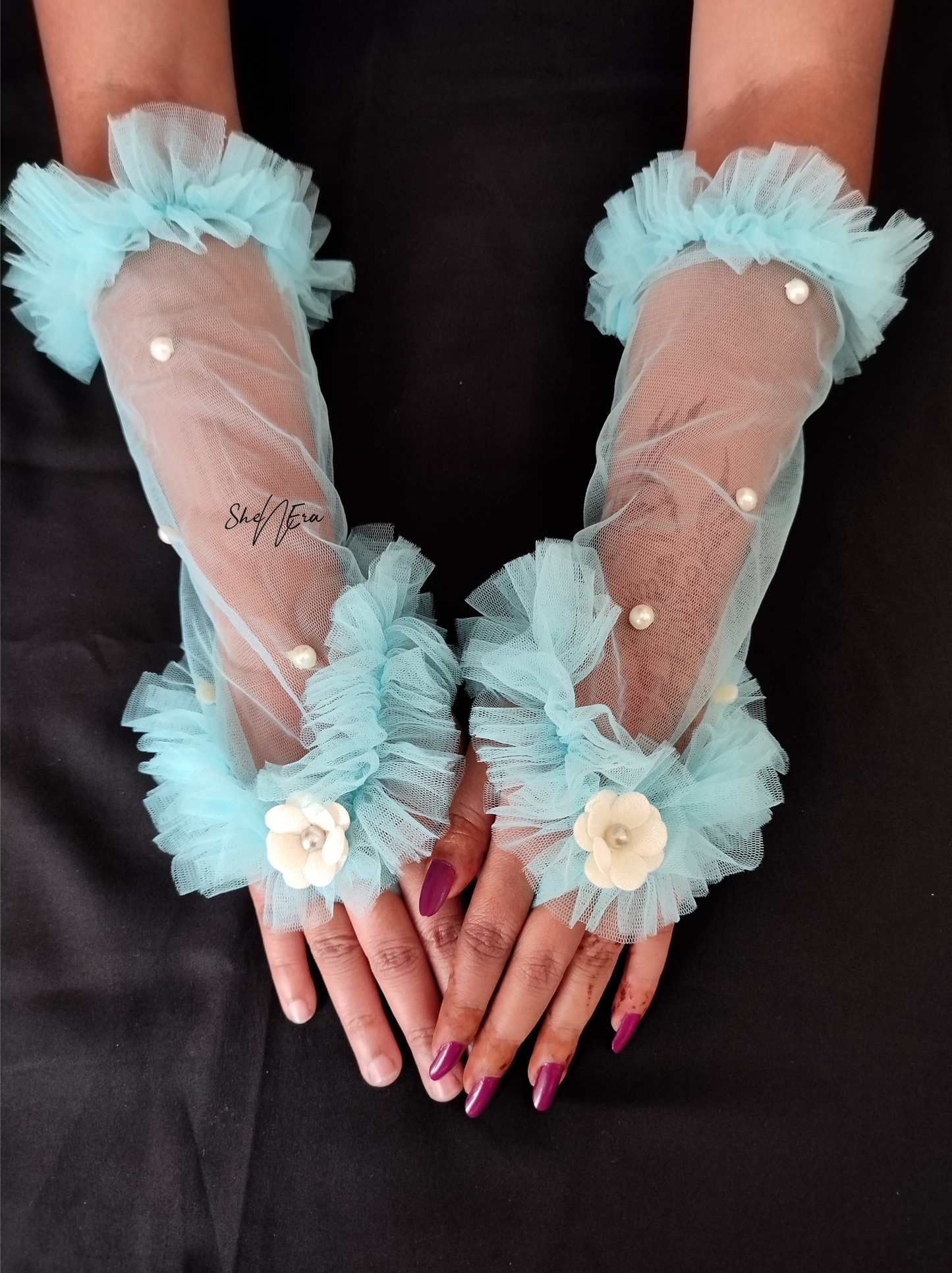 Sky Blue Elsa Gloves