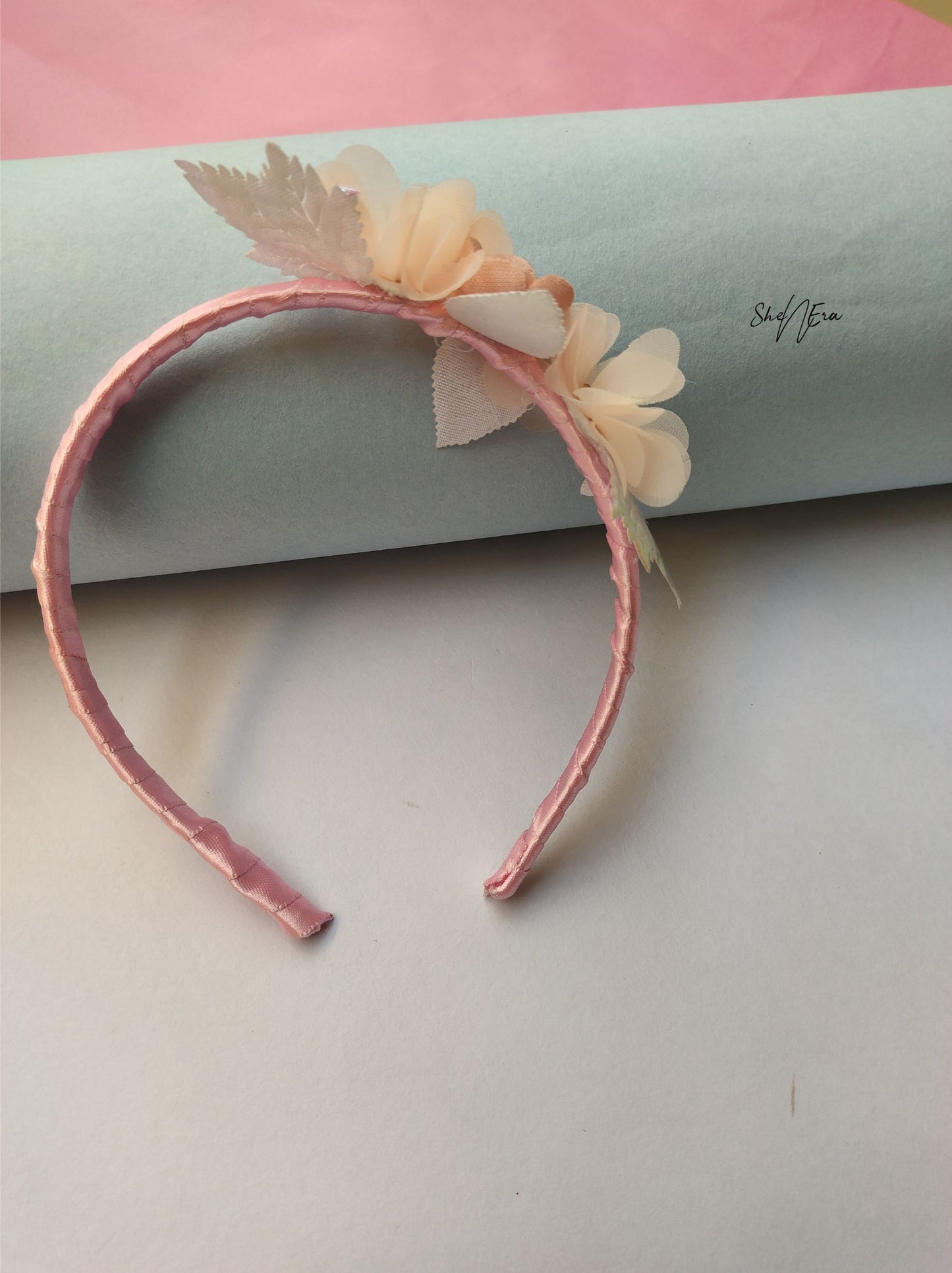 Peach flora Headband